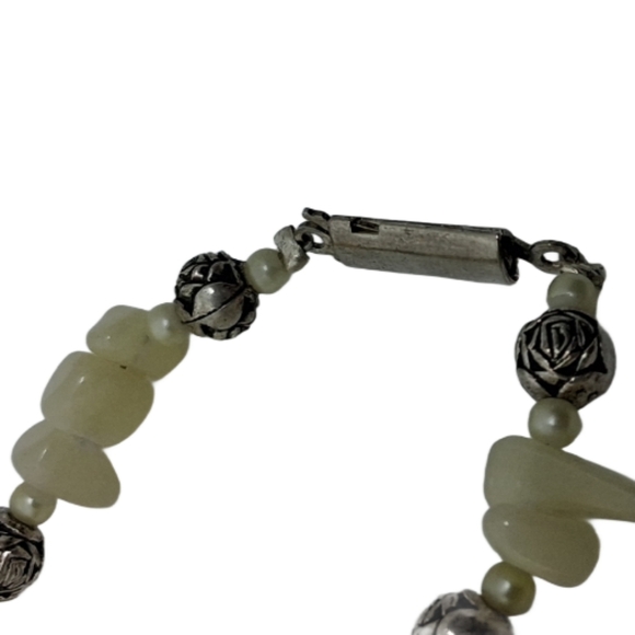 Vintage Lemon Moonglow Lucite & Rose Bead Statement Necklace - Picture 7 of 7